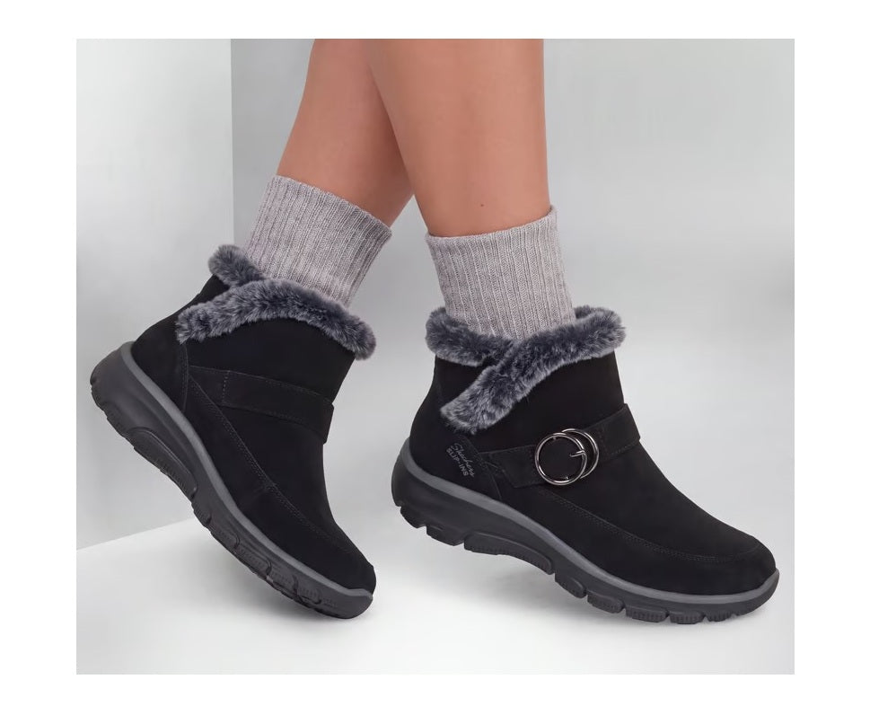 Skechers 168185 Botín mujer ribetes afelpados negro