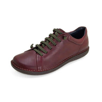 Zapato casual Boleta mujer burdeos con cordones elásticos
