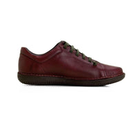 Zapato casual Boleta mujer burdeos con cordones elásticos