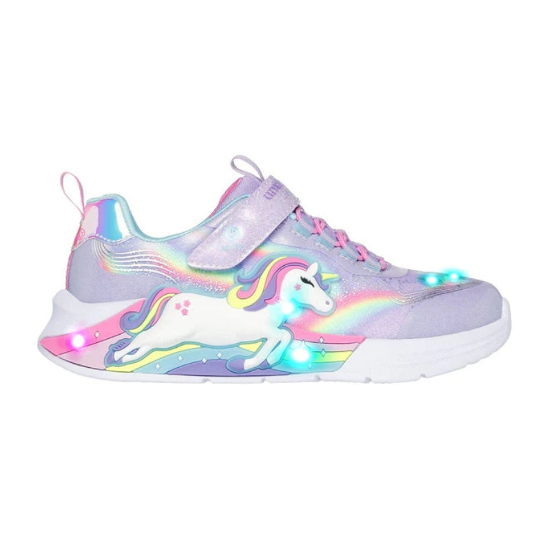 Skechers 302298L-N Zapatilla con luces unicornio lavanda